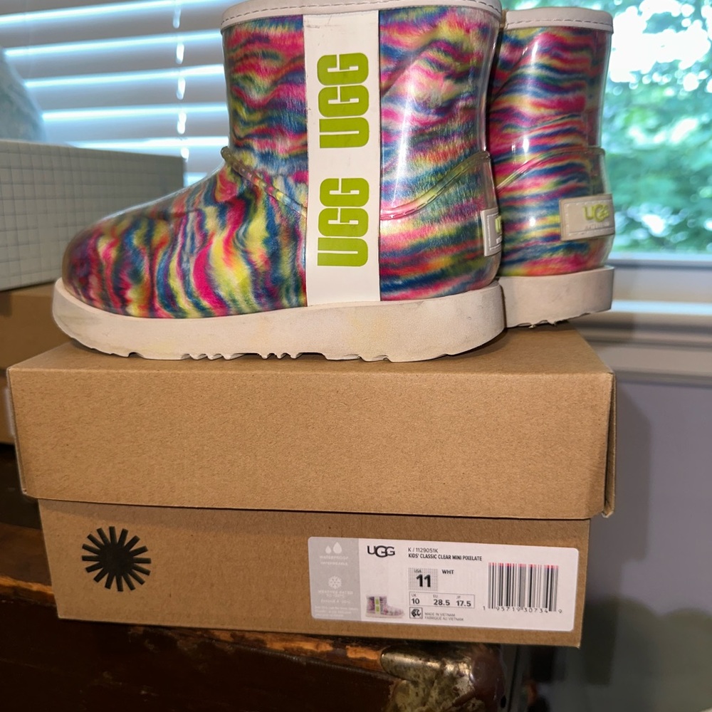 Ugg classic mini waterproof snow boots in rainbow